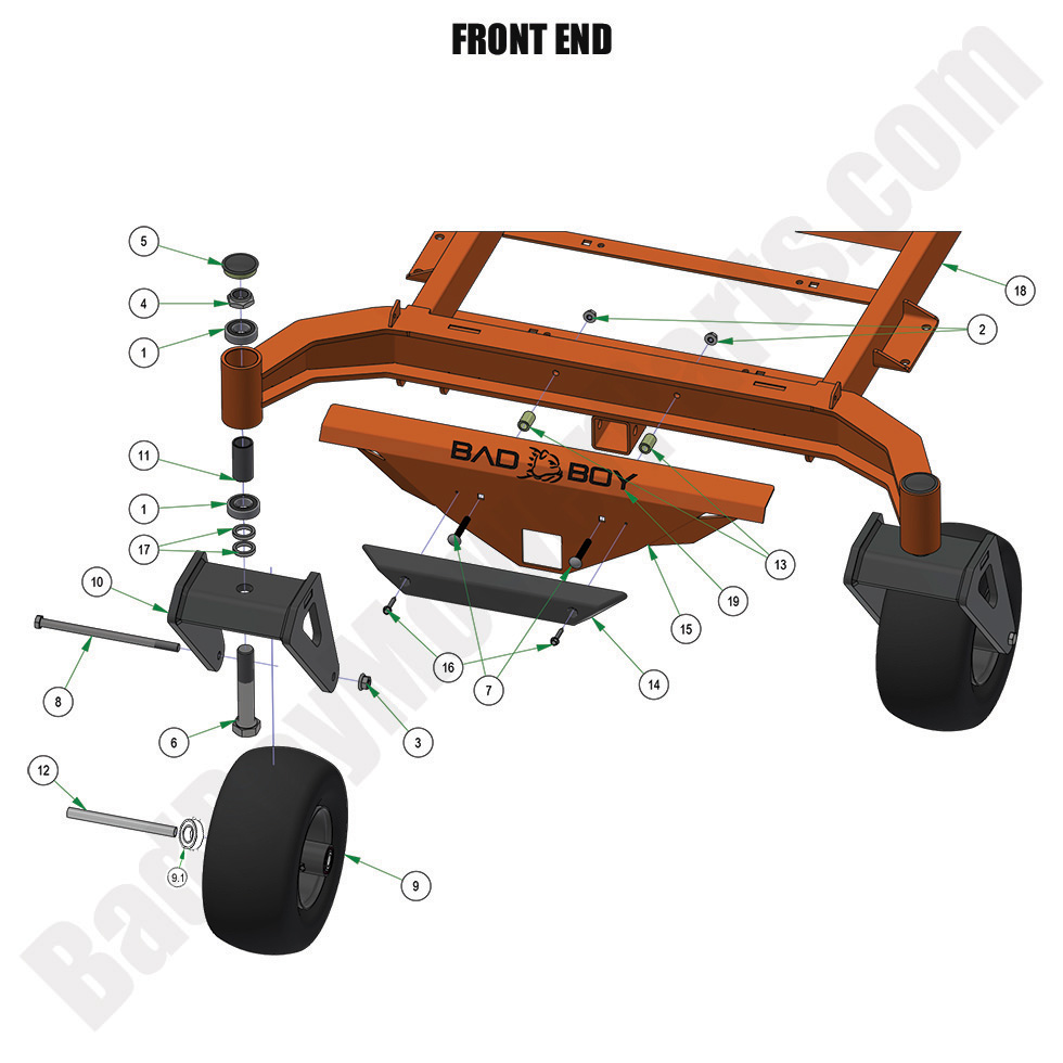 3442 - Bad Boy Mower Parts Lookup > 2024 > Rebel & Rebel X > Front End